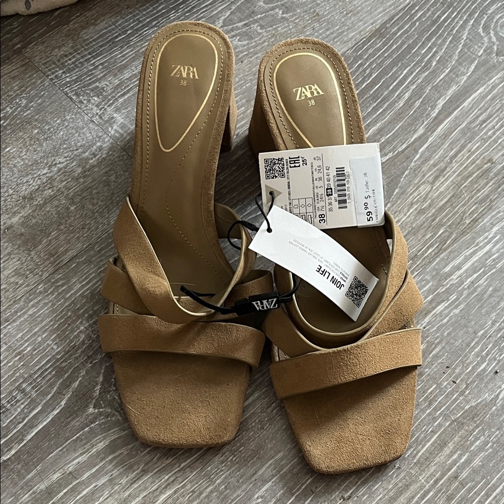 Zara Women's Brown Strapy Mules
